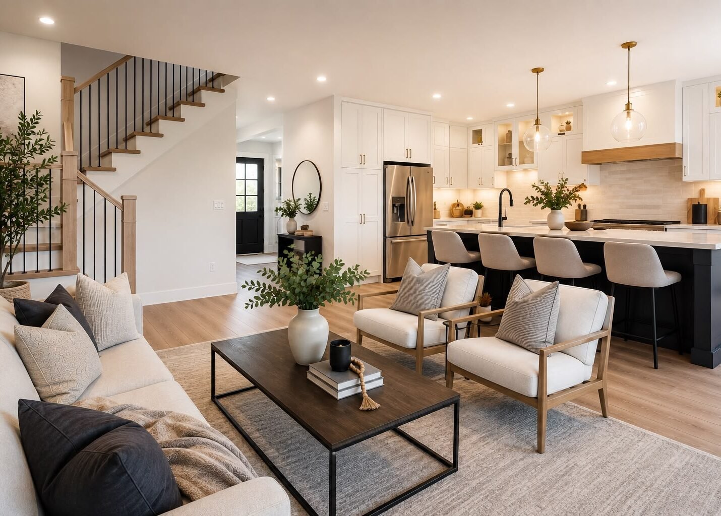 Whole-home renovation with open-concept living space in Toronto, Ontario